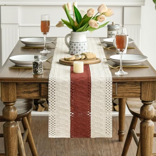 Artoid Mode Caramel Farmhouse Rustic Table Runner 12x36 Inch - Image 2