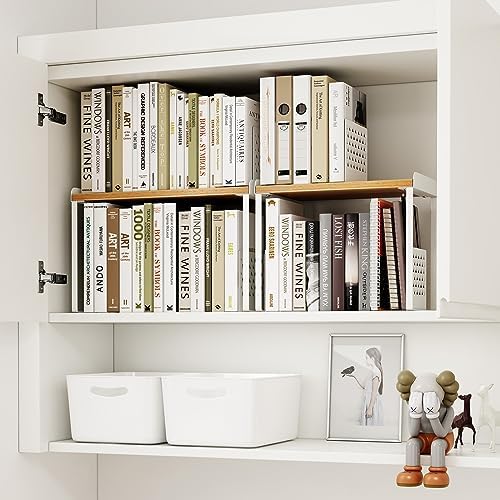 Mitus Stacking Wood Shelf Organizer, Counter Cabinet Storage Rack, 16 inch - Image 5