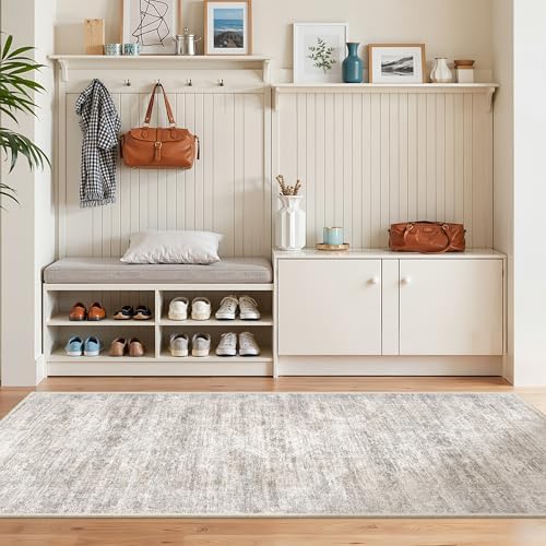 2x5 Rug Runners for Hallways Non Slip,Kitchen Rugs,Taupe - Image 3