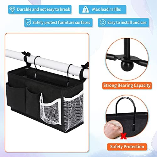 Bedside Caddy, Bedside Storage Bag Hanging Organizer for Bunk Dorm Bed Rail - Image 2