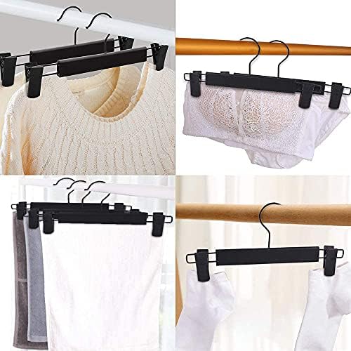 Pants Hangers with Clips, Skirt Hangers, 10 Pack, Black - Image 6