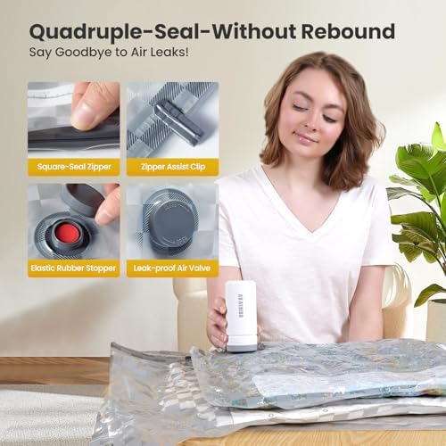 Vacuum Storage Bags with Pump, 21PCS Space Saver Bags for Clothing Travel - Image 2