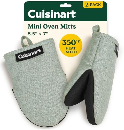 Cuisinart Mini Oven Mitts, 2-Pack, Neoprene Grip, Heat Resistant 350F by BestBrands