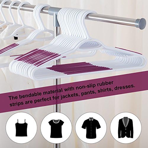 Plastic Clothes Hangers 30 Pack, Hangers with Grip Purple - Image 2