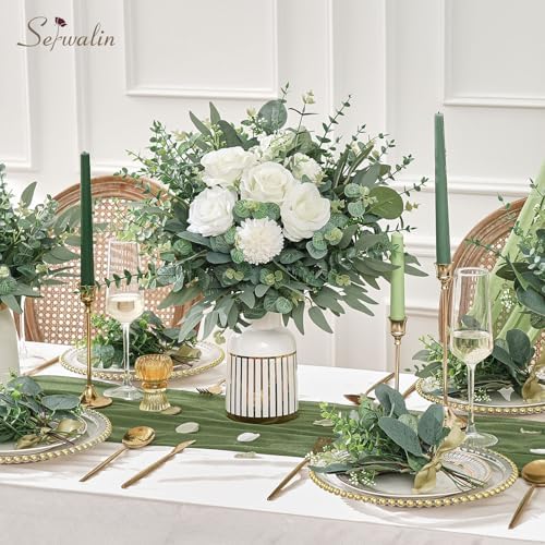 Serwalin 70PCS Mixed Eucalyptus Stems Bulk, Faux Greenery Stems - Image 6
