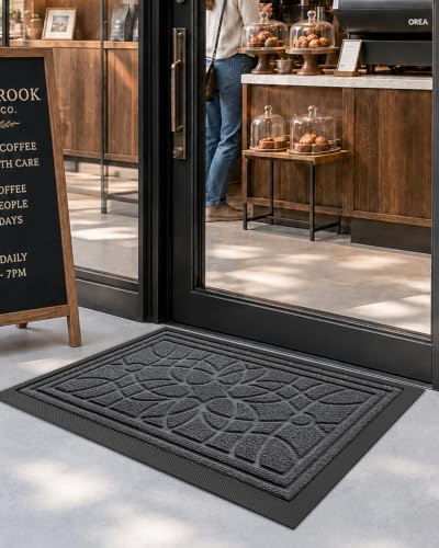 DEXI Front Door Mat Outside Entrance 17x30, Heavy Duty Non Slip, Grey - Image 3