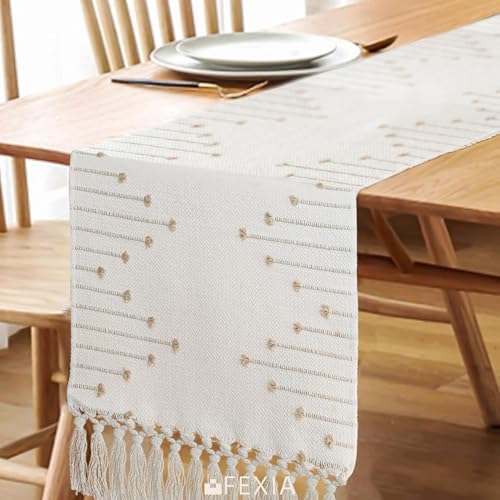 FEXIA Boho Table Runner for Home Decor 12x90 Rustic Macrame Decoration - Image 4