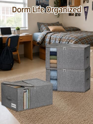 90L Rigid-Structured King Size Comforter Storage Bag, 2 Pack, Gray - Image 3