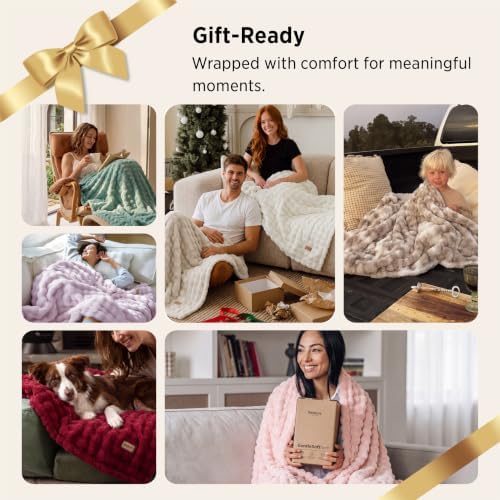 Bedsure Cloud Bubble Fleece Twin Blanket for Bed, Red, 60"×80" - Image 6