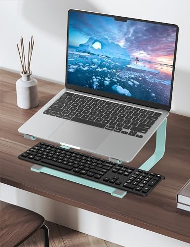 SOUNDANCE Laptop Stand for Desk, Metal Riser, Fits 12-17.3 Inch, Blue - Image 6