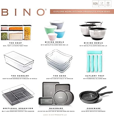 BINO | Stackable Storage Bins, Medium - 2 Pack THE STACKER COLLECTION Clear Plastic Built-In Handles BPA-Free Containers for Organizing Kitchen Pantry Multi-Use Organizer Bins - Image 7