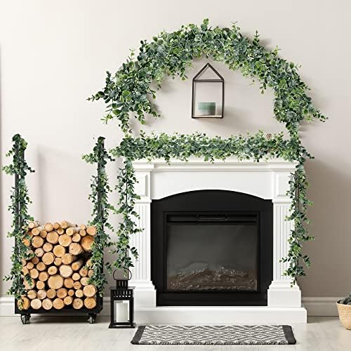 Sggvecsy Artificial Eucalyptus Garland 8 Pack Fake Eucalyptus Greenery Garland Faux Hanging Plants Artificial Vines, 5.6 Feet/Strand for Wedding Backdrop Arch Wall Table Party Outdoor Festival Decor - Image 4