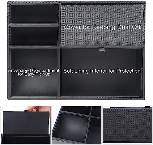 Zcaukya Men's Valet Tray, 5 Compartments, Black - Image 3