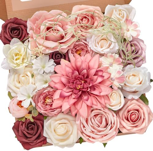 Alecono Pink Artificial Flowers Set for DIY Wedding Centerpieces by AleconoBetterYourLife