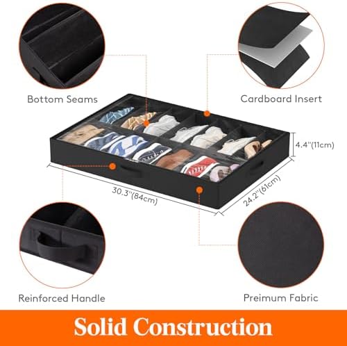 Lifewit Under Bed Shoe Storage Organizer Container, 1 Pack(14 Shoes Cells) - Image 3