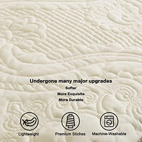 BOSOWOS Quilted Pillow Shams Set of 2, Decorative Microfiber Standard Size Bed Pillow Shams, Soft Breathable Pillow Covers with Envelope Closure (Light Yellow, 20 x 26 Inch) - Image 3