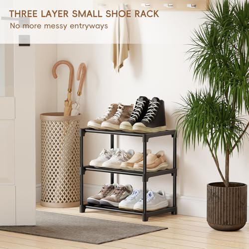 Standard Shoe Rack 3-Tier 17 Inches Wide, Free Standing Shoe Organizer Shelf Ideal for Home Entryway Closet & Garage Balcony | Black - Image 6