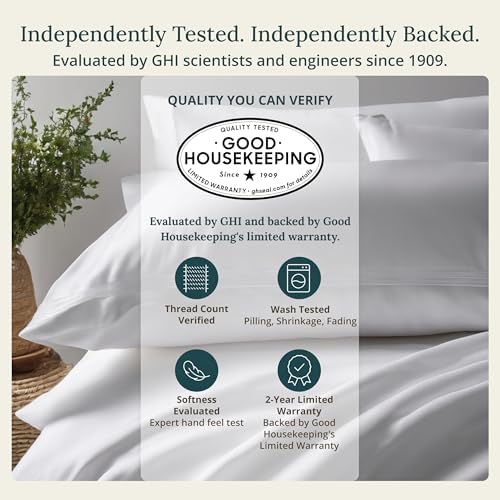 Pack of 2 100% Cotton Sateen Twin Size Fitted Sheet, White - Image 2