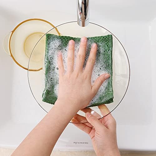 Homaxy 100% Cotton Waffle Weave Kitchen Dish Cloths 8-Pack, Grass Green - Image 4