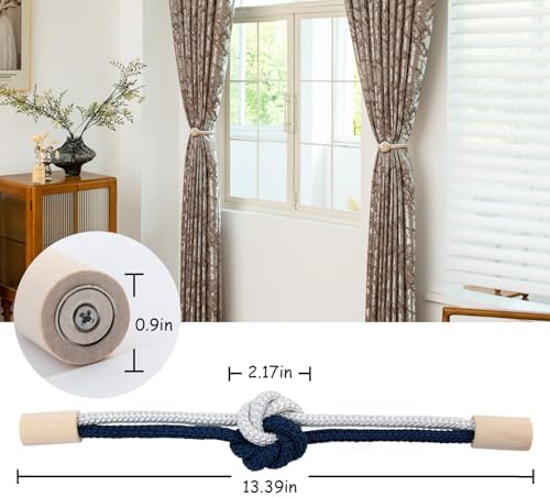 Magnetic Curtain Tiebacks Holdbacks Rope Curtain Tie Backs Outdoor Contoeey - Image 2