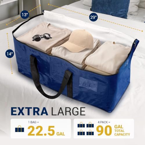 Reli. Moving Bags Heavy Duty (4 Pack) Blue Extra Large Totes - Image 2