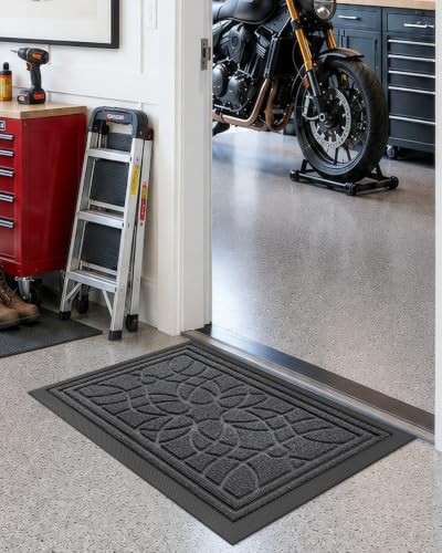 DEXI Front Door Mat Outside Entrance 17x30, Heavy Duty Non Slip, Grey - Image 4