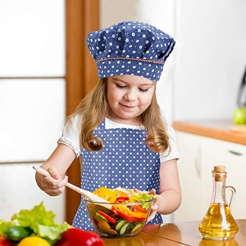 Kids Apron and Chef Hat Set, Cotton Child Toddler Aprons with Pocket - Image 6