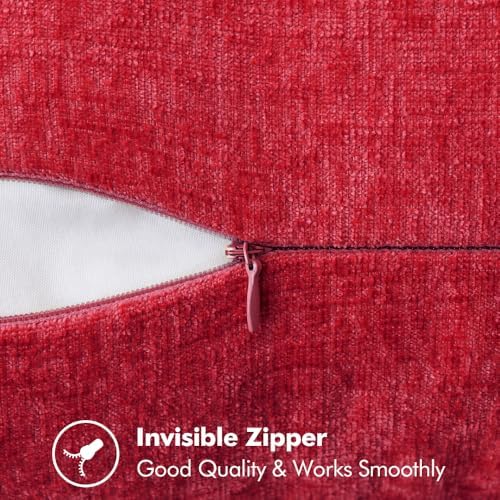 MIULEE Decorative Couch Throw Pillow Covers 18x18 Inch Red 2 Pack - Image 3