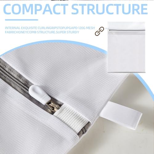 Mesh Laundry Bags, Mesh Wash Bags Durable Mesh Structure with Strong Zipper, Suitable for Underwear, Delicate Clothes, Pants, Shoes (Small Fine Mesh, XS+S+M+L(10*12in+12*16in+16*20in+20*24in) - Image 5