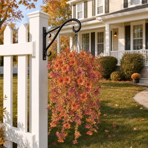 2PCS Artificial Fake Hanging Flowers Plants for Outdoor Fall Decor - Image 5