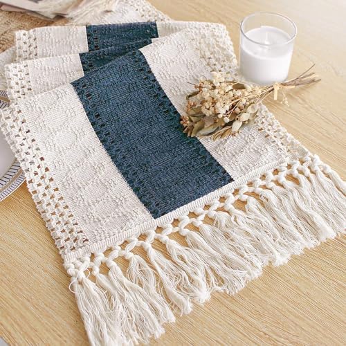 FEXIA Boho Table Runner for Home Decor 12x90 Blue Fall Rustic Decorations by FEXIA