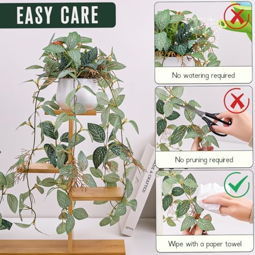 2Pcs Small Artificial Hanging Plant,Fake Trailing Vine Potted Plant - Image 4