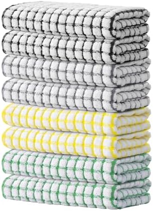 Kitinjoy Cotton 8 Pack Terry Kitchen Towels, Multi-Colored by Kitinjoy