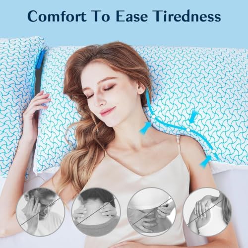 SUPA MODERN Shredded Memory Foam Pillows Queen Size Set of 1, Cooling Bed Pillow for Sleeping for Hot Sleepers, Adjustable Pilllows for Side Back and Stomach Sleepers, Neck & Shoulder Comfort Support - Image 6