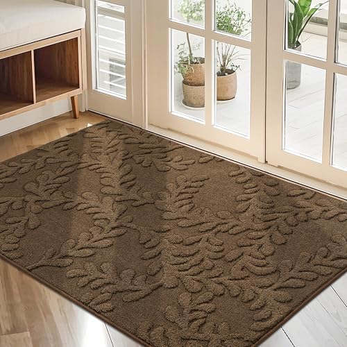 BEQHAUSE Door Mats 32" x 48", Dirt Trapper Doormats, Brown by BEQHAUSE