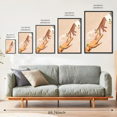 RINMFEO Trippy Deep Talks Wall Art Print Funky Decor Retro Collage Art Psychedelic Vintage Poster Mindful Aesthetic 16x24inch Black frame - Image 3
