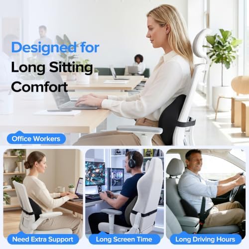 Lumbar Support Pillow for Office Chair, Lower Back Support, Pressure Relief - Image 4