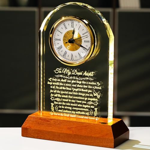 Arikyrist Aunt Gifts from Niece Nephew Glass Clock for Best Auntie by Arikyrist