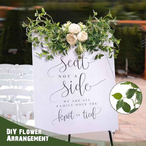Artificial Plants Greenery Eucalyptus Stems Branches Plant for Home Decor，Faux Rustic Ficus Leaf Floral for Indoor Table Bathroom Bedroom Kitchen Decoration,Real Plastic Eucalytus Wedding Dcor（4PCS) - Image 5