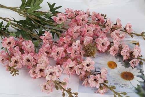 IPOPU Pink Artificial Delphinium Flowers 33.5" Long Stem Artificial Flowers Vintage Pink Fake Flowers for Wedding Centerpieces for Home Tables Party Decor（Vintage Pink） - Image 2