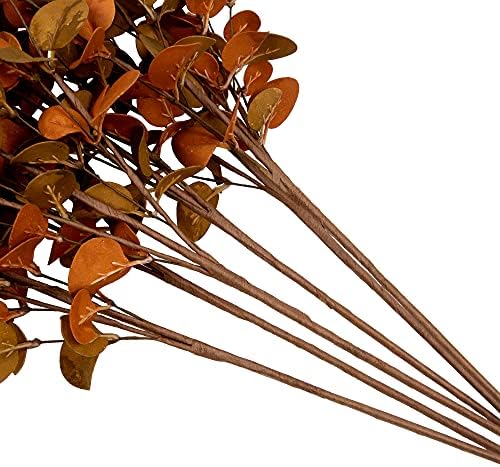 6 Pcs Fall Eucalyptus Leaves Artificial Eucalyptus Stems Fall Leaf Spray Autumn Leaves Fall Decorations for Home Floral Arrangement - Image 5