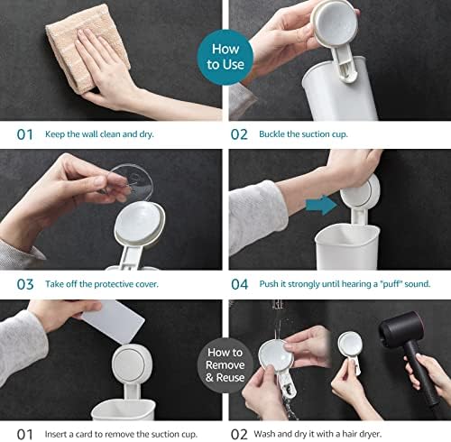 LEVERLOC Powerful Suction Cup Toothbrush Holders for Bathroom 2Pack, White - Image 7