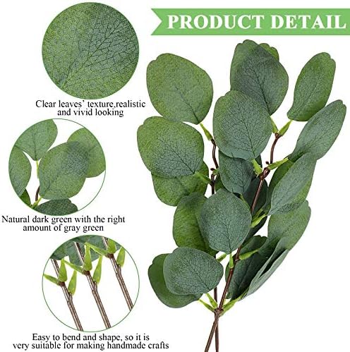 WILLBOND 30 Pieces Eucalyptus Stems Artificial Leaf Stem Faux Long Eucalyptus Artificial Greenery Leaves for Wedding, Office, Holiday, Home, Garden, Greens Decor - Image 3