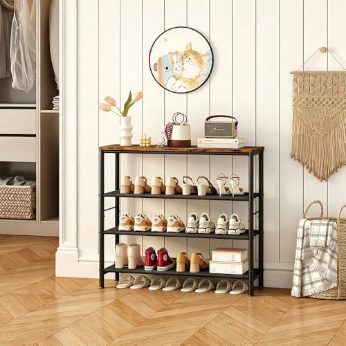 INGIORDAR 4 Tier Shoe Rack Storage Organizer Shelf Top with MDF Board - Image 5