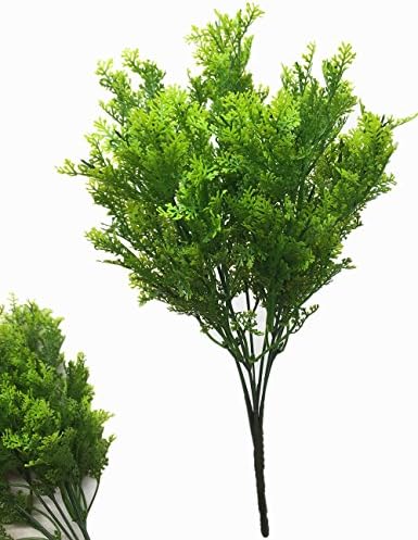 CATTREE Artificial Shrubs Bushes, Plastic Fern Leaves Simulation Faux Grass Realistic Fake Plants Wedding Indoor Outdoor Home Garden Verandah Kitchen Table Centerpieces Arrangements Decoration 4 pcs - Image 7
