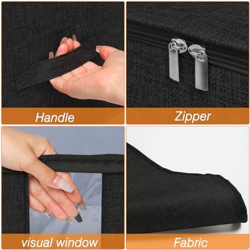 punemi 60L Comforter Storage Bags with Side & Bottom Support, 2 Pack, Black - Image 5