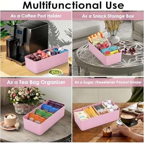 BSTKEY Seasoning Packet Organizer, Pink Plastic Storage Caddy for Pantry - Image 5