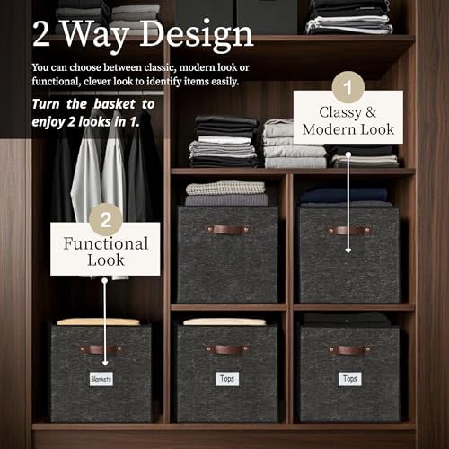 DECOMOMO Storage Bins, Cube Storage Bin with Labels - Image 4