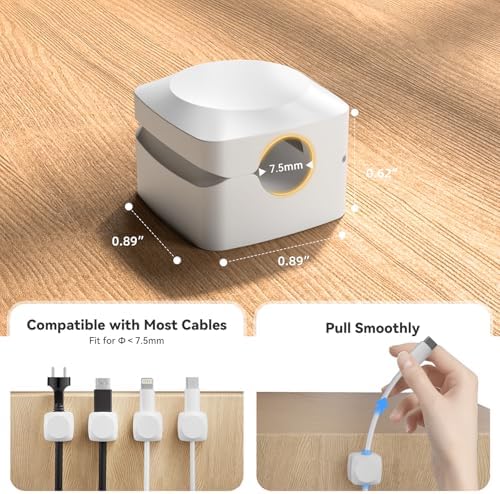 Daisyhome Rotatable Cord Organizer, Strong Adhesive Spring Cable Clips - Image 5