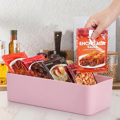 BSTKEY Seasoning Packet Organizer, Pink Plastic Storage Caddy for Pantry - Image 3